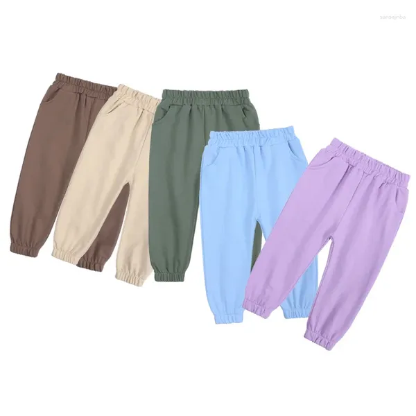 Pantaloni 2024 Racconti per bambini Autunno Neonati maschi Pantaloni in cotone a figura intera Bambini Abiti stile coreano Adolescente Solido Accogliente