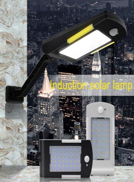 54LEDs 600LM Lampada solare Impermeabile Sensore di movimento regolabile Luci a LED 3 modalità Lampada da parete per esterno da giardino solare2885616