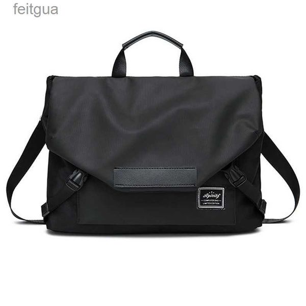 Laptop-Taschen-Rucksack für Jungen, schwarz, tragbar, eine Schulter, Umhängetasche, neuer Trend, wasserdicht und verschleißfest, für Schüler, Klassenzimmer, Laptop-Handtasche YQ240111