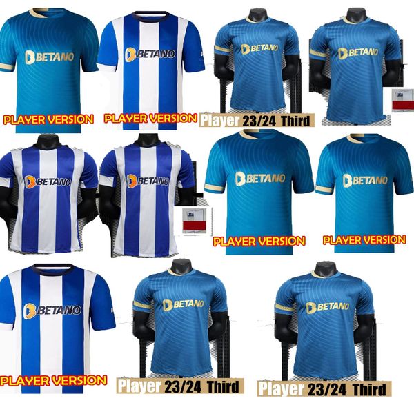 23/24 Portogallo Football Club Maglia manica corta CAMPEOES PEPE SERVIO OLIVEIRA MEHDI LUIS DIAZ MATHEUS Porto Versione giocatore allenamento Maglia da calcio uomo Set