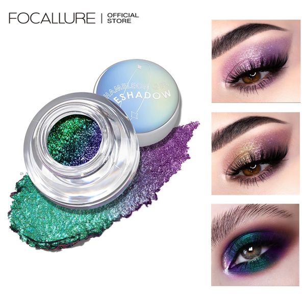 FOCALLURE 23 Cores Glitter Sombra À Prova D 'Água de Longa Duração Olho Maquiagem Pigmento Shimmer Camaleão Gel Sombra Cosméticos 240110