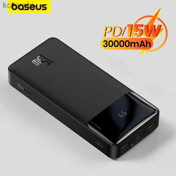 Банки питания сотового телефона Baseus 20000mah Power Bank Portable Carder 30000MAH Внешнее аккумуляторное пакет PowerBank для Poco Mi Poverbankl240111