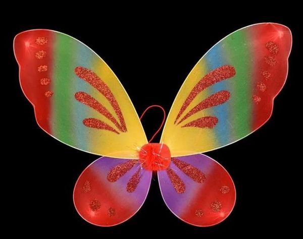 Sessantuno spettacoli di trucco per bambini Sette ali di farfalla colorate Ali d'angelo singole WL196 LL