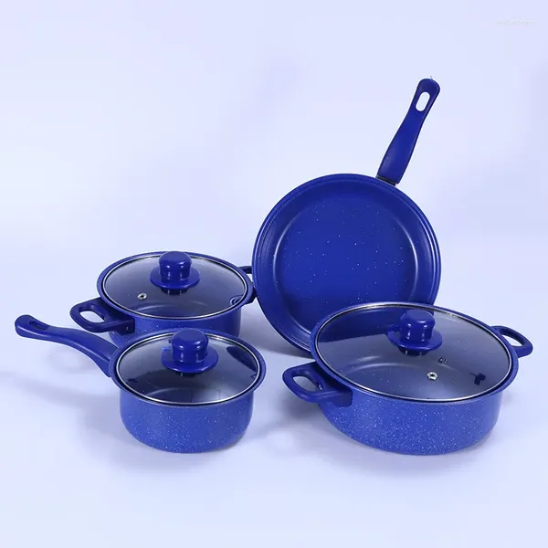 Conjuntos de panelas atacado kitchware potes conjunto caixa de presente fogão de indução fogão a gás universal antiaderente fundo plano wok sopa pequena panela de leite