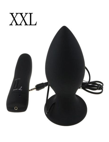 Super Big Size 7 Modalità Vibrante Butt Plug in silicone Grande vibratore anale Enorme anale unisex Giocattoli erotici Prodotti del sesso L XL XXL8440623