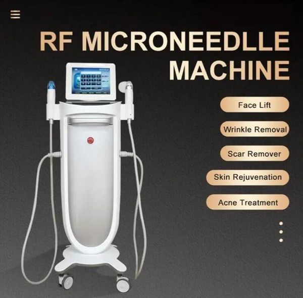 Prezzo di fabbrica 2 maniglie 25 64 pin lifting della pelle rf microneedle cicatrice acne rughe rimozione allungamento Rf microneedling lifting del viso ringiovanimento della pelle macchina di bellezza