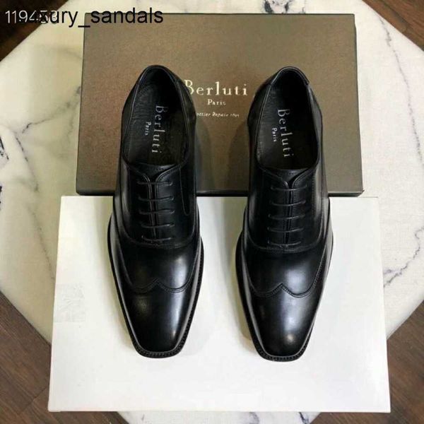 Berluti Mens Dress Shoes Couro Novo Bruti Business Elegante e Bonito Oxford Trendy Exclusive Rj HV7V