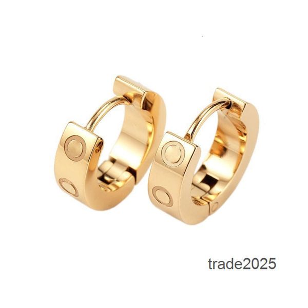 Orecchini a lobo firmati Orecchini a forma di amore di moda Orecchini a bottone in oro Gioielli di lusso misura 9mm 12mm Orecchino da donna Anello in argento sterling per le donne