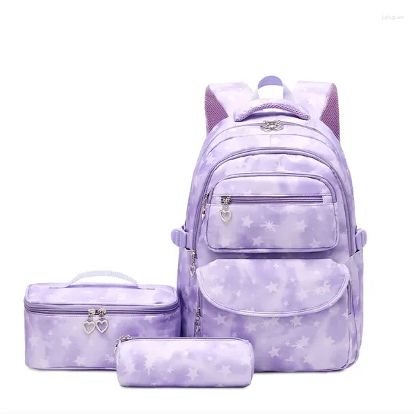 Schultaschen Kinder Rucksack für Mädchen im Teenageralter 2024 3 Teile/satz Wasserdichte Schultasche Kinder Satchel Mochila Bleistift Büchertasche