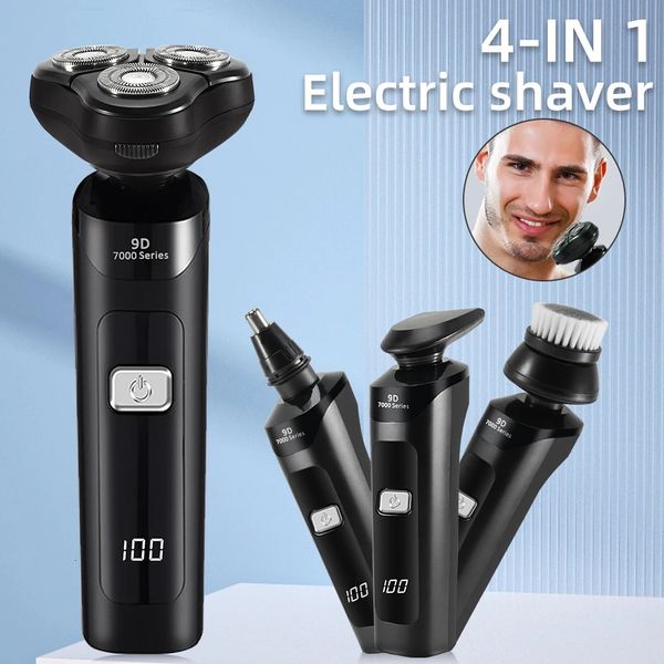 Rasoio elettrico 3D 4 in 1 per uomo Rasoio multifunzione USB Rasoi lavabili per tutto il corpo ricaricabili per auto 240110