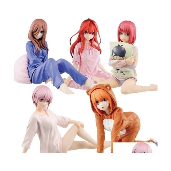 Figuras de brinquedo de ação Nakano Ichika Nino Miku Yotsuba Itsuki Figura Pijama Os Quintuplos Quintessenciais Modelo Brinquedos Boneca 221027 Dro Dhqop