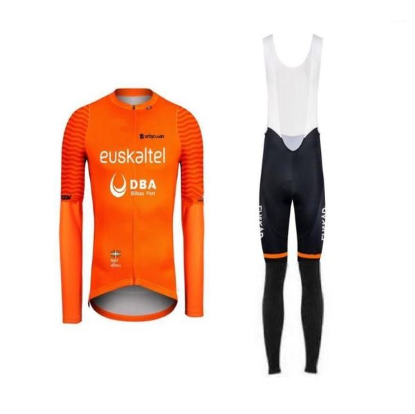 Primavera Estate 2020 Euskaltel DBA PRO TEAM Men039s Maglia da ciclismo Manica lunga Abbigliamento da bicicletta con pantaloni con bretelle Ropa Ciclismo14154874