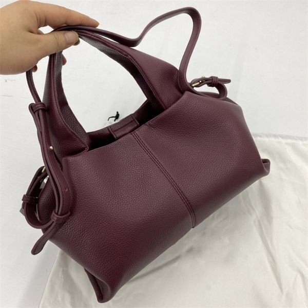 Moda classica catena di alta qualità casual Joker semplice borsa tote di grande capacità texture borse a tracolla donna vino rosso