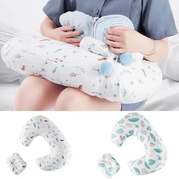 Travesseiro de algodão para bebês, travesseiro macio para amamentação de bebês, travesseiro multifuncional anti-cuspe em formato de u 240111