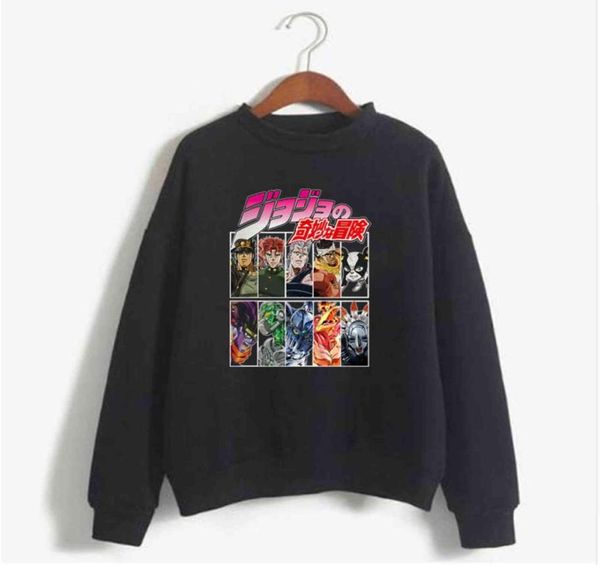 2020 JoJo Anime Manga Sweat Shirt Rolle Druck Cartoon Schöne Lose Hoodie Männer Baumwolle Sweatshirt Y11211228421