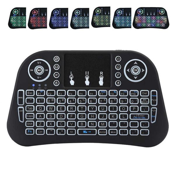 Mini Rii i10 Kabellose Tastatur 2,4 G Air Mouse Fernbedienung Touchpad Hintergrundbeleuchtung Tastaturen für Smart Android TV Box Tablet PC Ps3 Xbox Spielekonsole Englisch