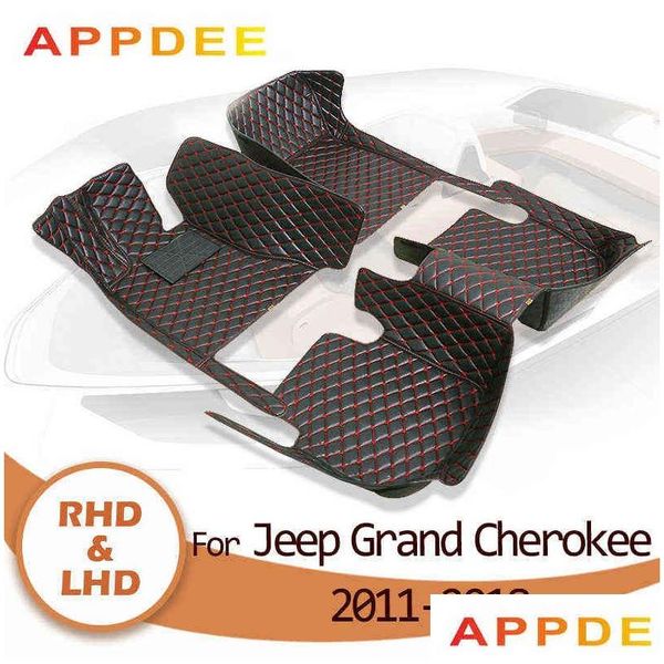 Tapetes de chão Appdee Car para Jeep Grand Cherokee Wk Wk2 2011 2012 2013 2014 Almofadas de pé personalizadas H220415 Drop Delivery Mobiles Mo Dhuzz