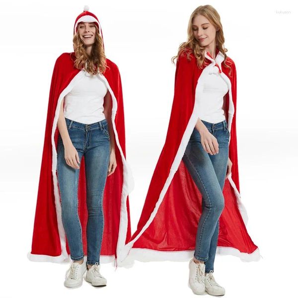 Cobertores Trajes de Natal Lady Cloaks Xmas Cosplay Children's Party Stage Performances Mulheres Elegante Capa Cobertor