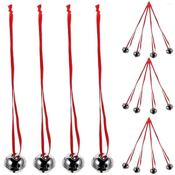 Fontes de festa 21pcs sinos com fita artesanato de natal em massa árvore de natal pendurado ornamento festival jóias fazendo prata 3cm