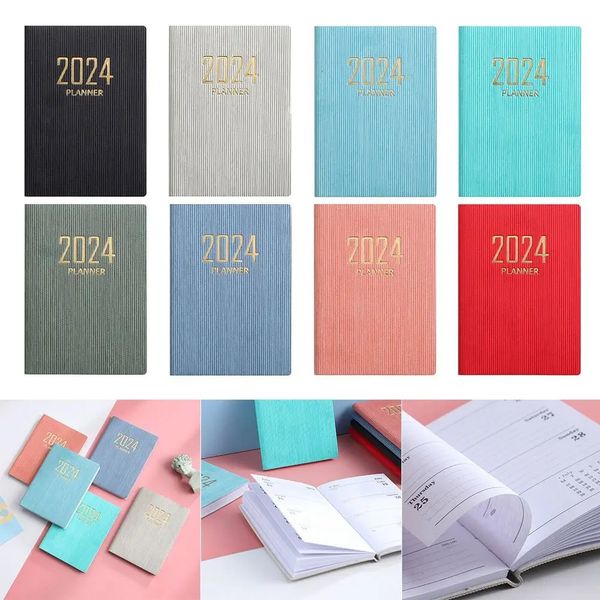 2024 A7 Mini Agenda Portátil Livro Diário Planejador Semanal Notebooks Para Fazer Lista Bloco de Notas Inglês Com Calendário Escola Material de Escritório 240111