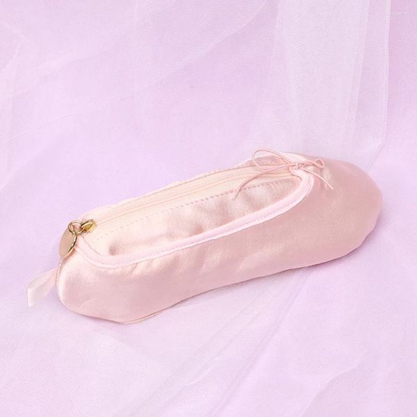 Bolsas de cosméticos sapato de balé bolsa de maquiagem personalizada Pink Travel Soft Portable Pouch Creative for Lipstick Eyeliner Eyeliner