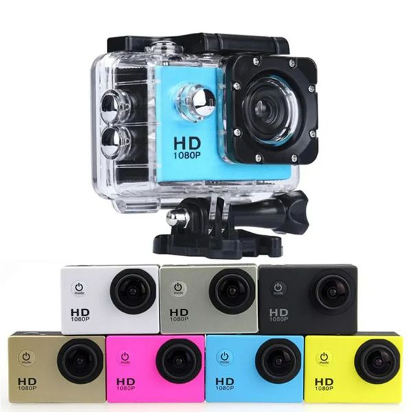 Su geçirmez eylem kamerası Full HD 1080p Go Pro 12mp Spor Kamerası Sualtı 30m, 170 derece geniş açılı mini DV kamera çoklu aksesuarlarla
