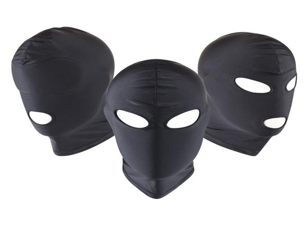 Bondage per adulti Maschera fetish Cappuccio Stringere Traspirante Bocca aperta Maschera per gli occhi BDSM Cosplay Giocattoli del sesso Copricapo erotico Maschera Uomo Unisex4015055