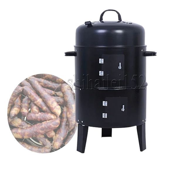 Fornello rotondo per barbecue a carbone per esterni Fornello per fumo BBQ Grill Forno a carbone Picnic Cucina all'aperto