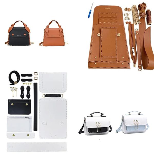 Einfaches handgefertigtes Taschen-Set, Handnähen, Leder-Bastel-DIY-Kit, Nähmaterial für Handtaschen-Zubehör, 240110