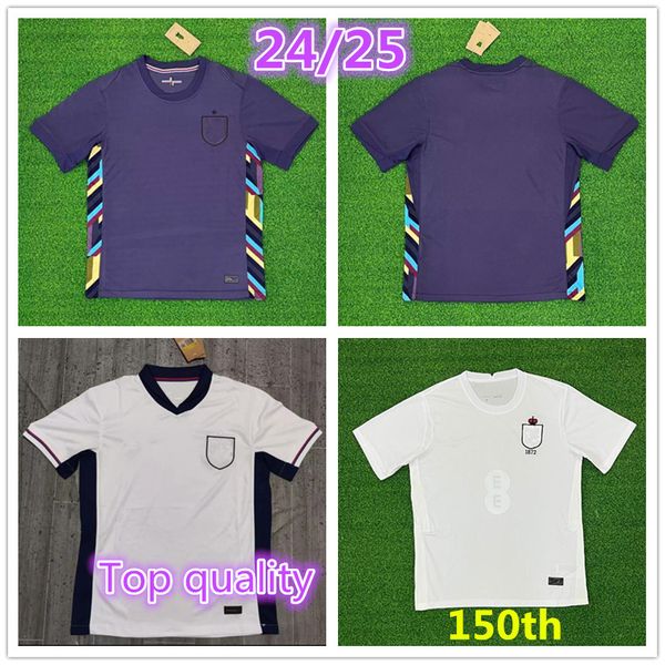 2024 2025 INGLATERRA BELLINGHAM Camisas de futebol 150 anos 23 24 25 Seleção Nacional TOONE Camisa de futebol BRANCO BRILHANTE KANE STERLING RASHFORD SANCHO GREALISH adulto