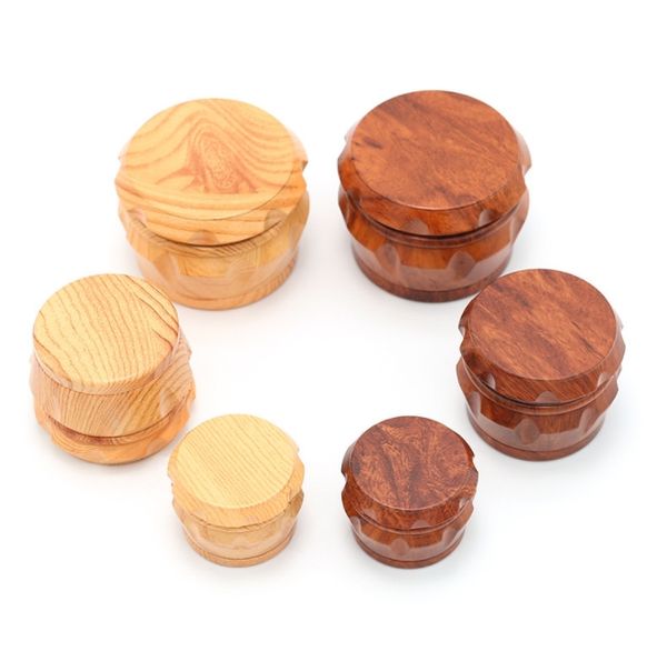 Anderes Raucherzubehör Holztrommelmühle Holz Matel Kräutermühlen 40 mm 4 Schichten Tabakzerkleinerer