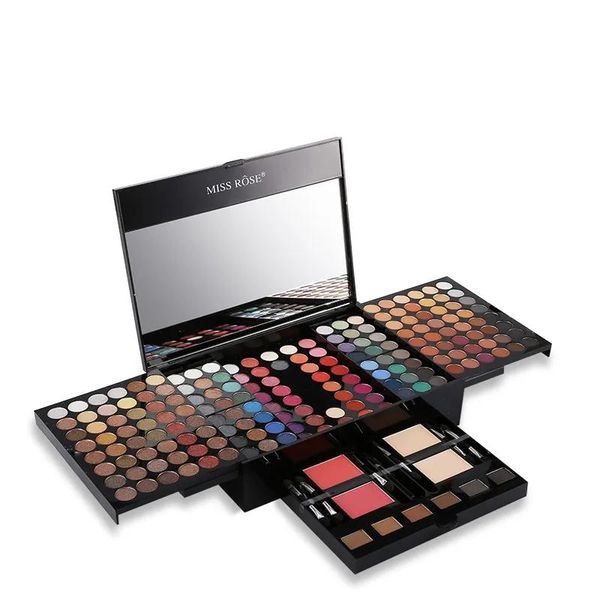 Pinsel professionelle 190 Farben Make -up -Palette Matteshimmer Lidschatten+Prower+Blush+Augenbrauen Make -up -Hülle mit kosmetischen Pinsel