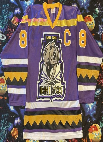 Billig genähtes seltenes Vintage K1 Sportswear RHI San Jose Rhinos Mark Woolf Hockey Jersey Herren Kinder Throwback Jerseys7117699