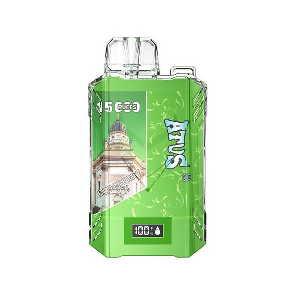 Genuinel ATVS 15000 Puffs Vape digitale usa e getta 16ml Preriempito 650mAh Ricaricabile Flusso d'aria regolabile Scatola di vapore ECig