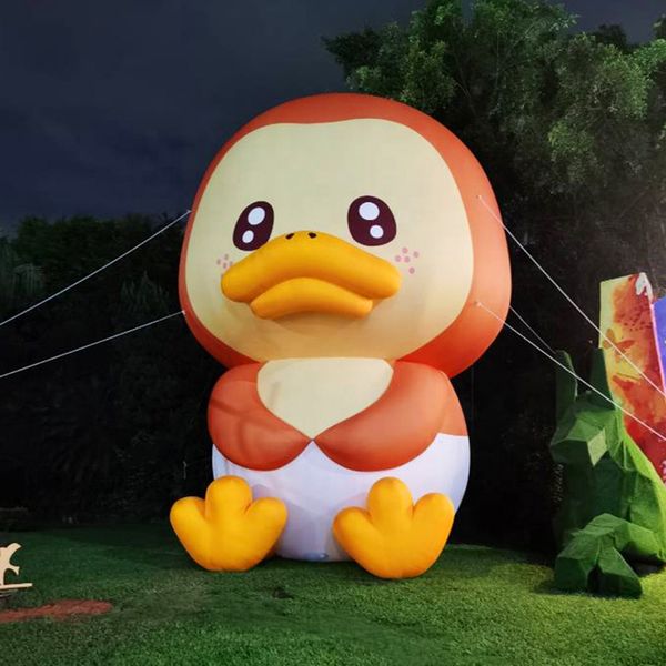 6mh 20ft altura atacado bonito gigante inflável modelo de pato de borracha/4m de altura infláveis patos amarelos para brinquedos de decoração 003