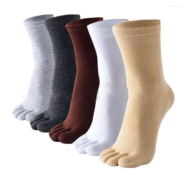 Мужские носки из чистого хлопка с пятью пальцами для мужчин, дышащие спортивные дезодоранты высокого качества, антибактериальные, с разделенным носком