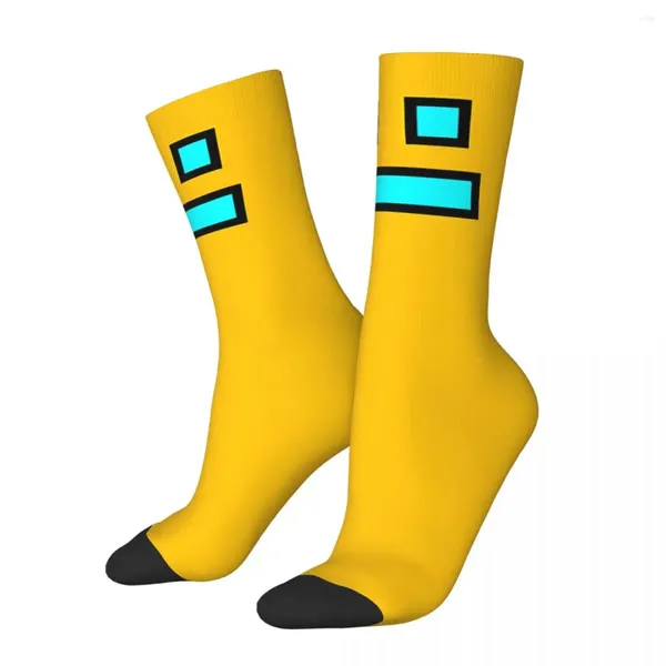 Erkek Çoraplar Komik Mutlu Sıkıştırma Sarı Geometri Vintage Harajuku Dash Oyunu Hip Hop Yenilik Günlük Crew Crazy Sock