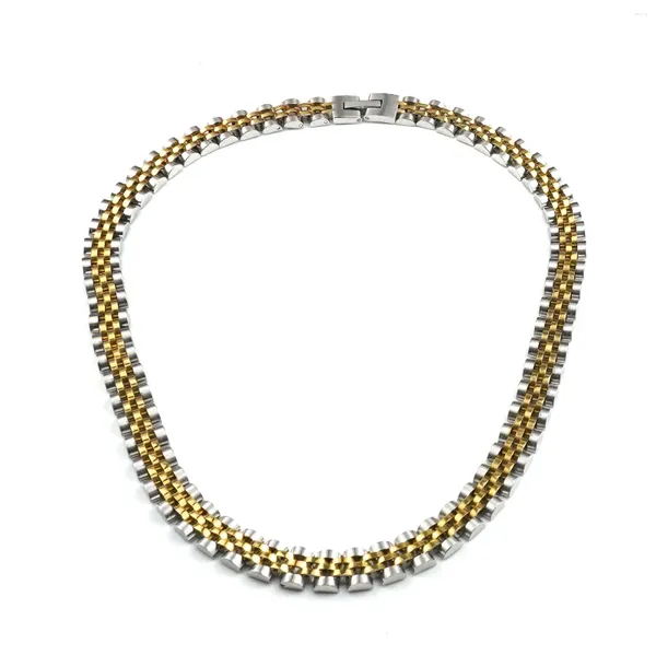 Anhänger Halsketten Punk Mode Edelstahl Kette Halskette Männer Frauen Curb Cuban Link Gold Farbe Choker Schmuck