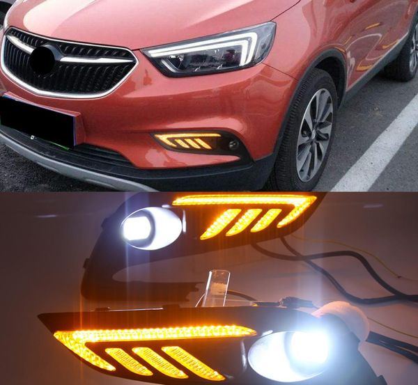 1 пара светодиодных DRL дневных ходовых огней, указатель поворота, дневной свет, противотуманная фара для Buick Encore Opel mokka 2017 20189032616