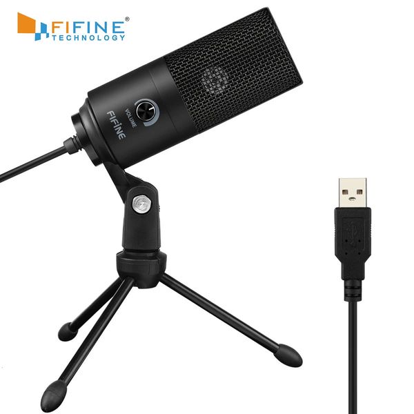 Fifine Metall-USB-Kondensator-Aufnahmemikrofon für Laptop, Windows, Nierencharakteristik, Studioaufnahme, Gesang, Stimme, OverVideo-K669 240110