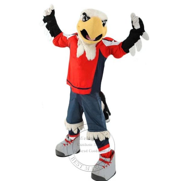 Halloween de alta qualidade faculdade esporte águia mascote traje para festa personagem dos desenhos animados mascote venda frete grátis suporte personalização