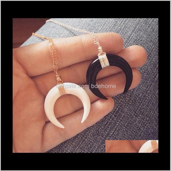 Halsketten Anhänger Schmuck Drop Lieferung 2021 30 Stück pro Los Meistverkaufte Ankunft Buffalo Shaped Whole Horn Pendant Necklac301U