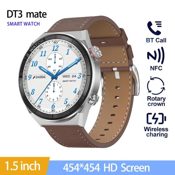 Orologi DT3 Mate Smart Watch da uomo Schermo HD da 1,5 pollici NFC Smartwatch Orologio da polso da donna Orologio da uomo Tracker GPS digitale Bracciale fitness