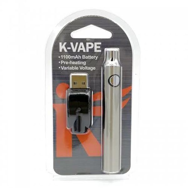 K-VAPE Vorheizen Vorheizen Vape Pen Akku 900 mAh Spannung einstellbar 3,2–3,7–4,1 V USB-Ladegerät 510-Gewinde