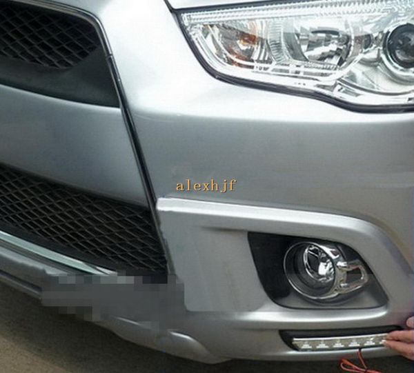 Temmuz Kral Led Ön Tampon Sis Lambası Kılıfı Mitsubishi ASX Outlander Sport 20112013 6LEDSPC DRL Gündüz Koşu Işıkları 4456189