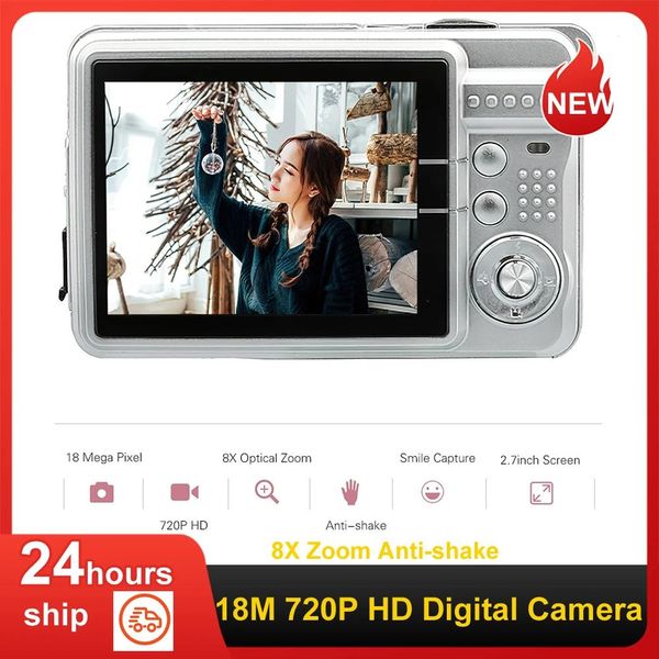 Zubehör Tragbare 720p Digitalkamera Videokamera 18 MP Foto 8-fach Zoom Antishake mit Tragetasche USB-Ladekabel für Kinder Teenager