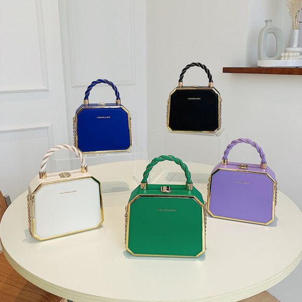 Unique Handle Chain Box Hand Bags Ladies Purses and Handbags wholesale New listed Pulather Shoulder Bag FMT-4360