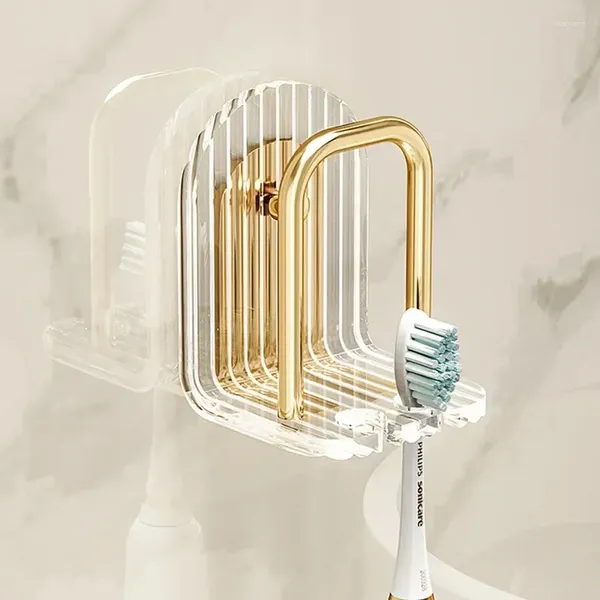 Bad Zubehör Set Halter Ins Zubehör Tasse Wand Waschen Organzier Acryl Selbstklebende Zahnbürste Rack Punch-freies Regal Badezimmer