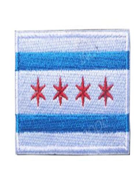 American Chicago City Flag Bordado Patch EUA Bandeiras Patch Moral Militar Patches Emblema Tático Apliques Emblemas Bordados 6469869