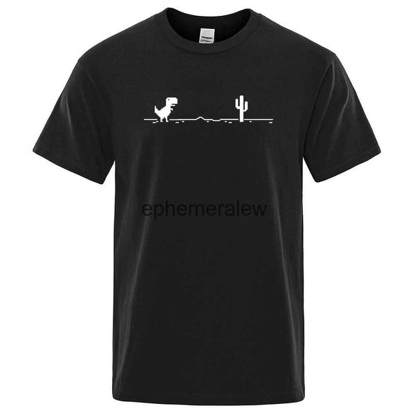 Herren-T-Shirts, Herren-T-Shirts, bedruckt, Dinosaurier-Kaktus, lustige Oberteile, Sommer-Baumwoll-T-Shirt für Männer, lässige O-Ne-T-Shirts, Basic-Top 80327ephemeralew